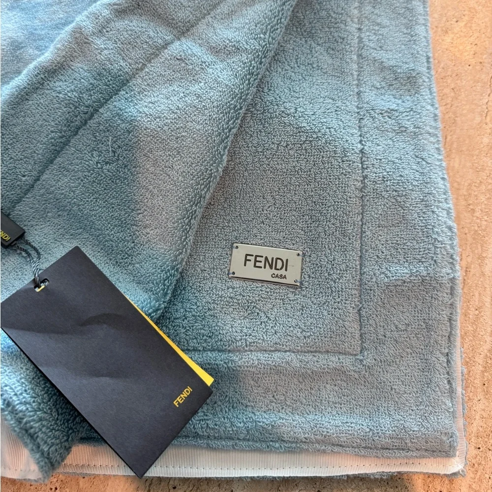 NWT Fendi Casa Plush Nautical Blue Beach Towel
